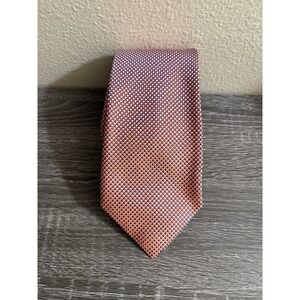 Charles Tyrwhitt Silk Tie Bright Orange with Royal Blue Checked Geometric